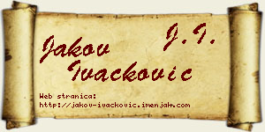 Jakov Ivačković vizit kartica
